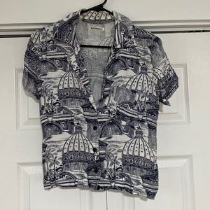 Reformation Cuba Top - Size XS - Blue Roma Print